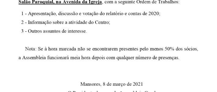 Convocatória – Assembleia Geral