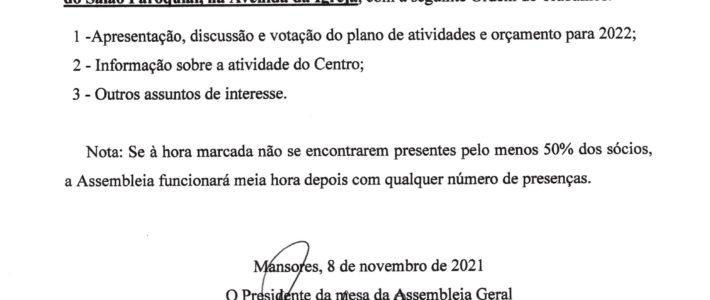Convocatória – Assembleia Geral